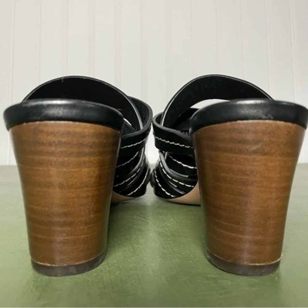 NWT Veronica Beard MARAH Twist-Front Leather Sandals/Slides/Mules